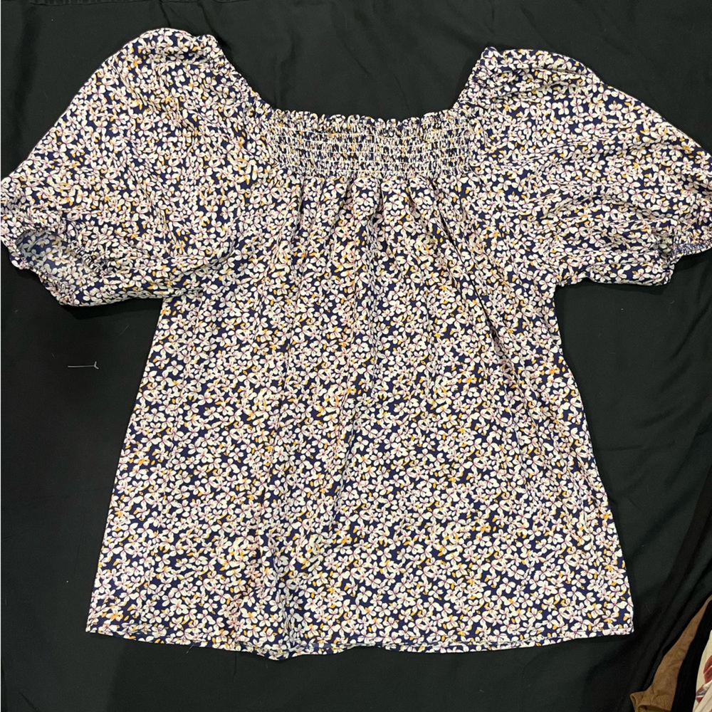 Floral print off the shoulder top